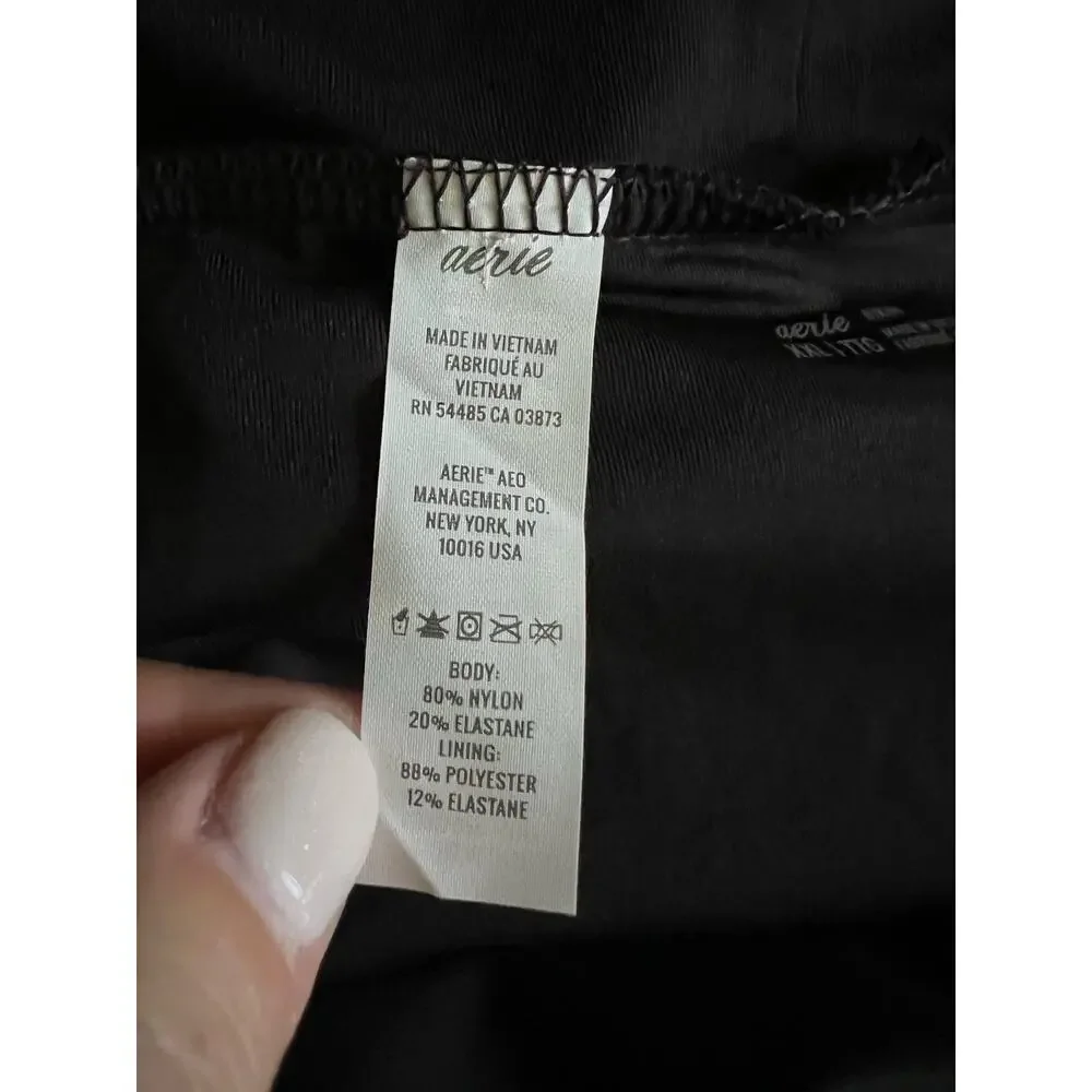 NWOT Aerie Women's Full Coverage Bikini Swim Bottom True Black Size XXL